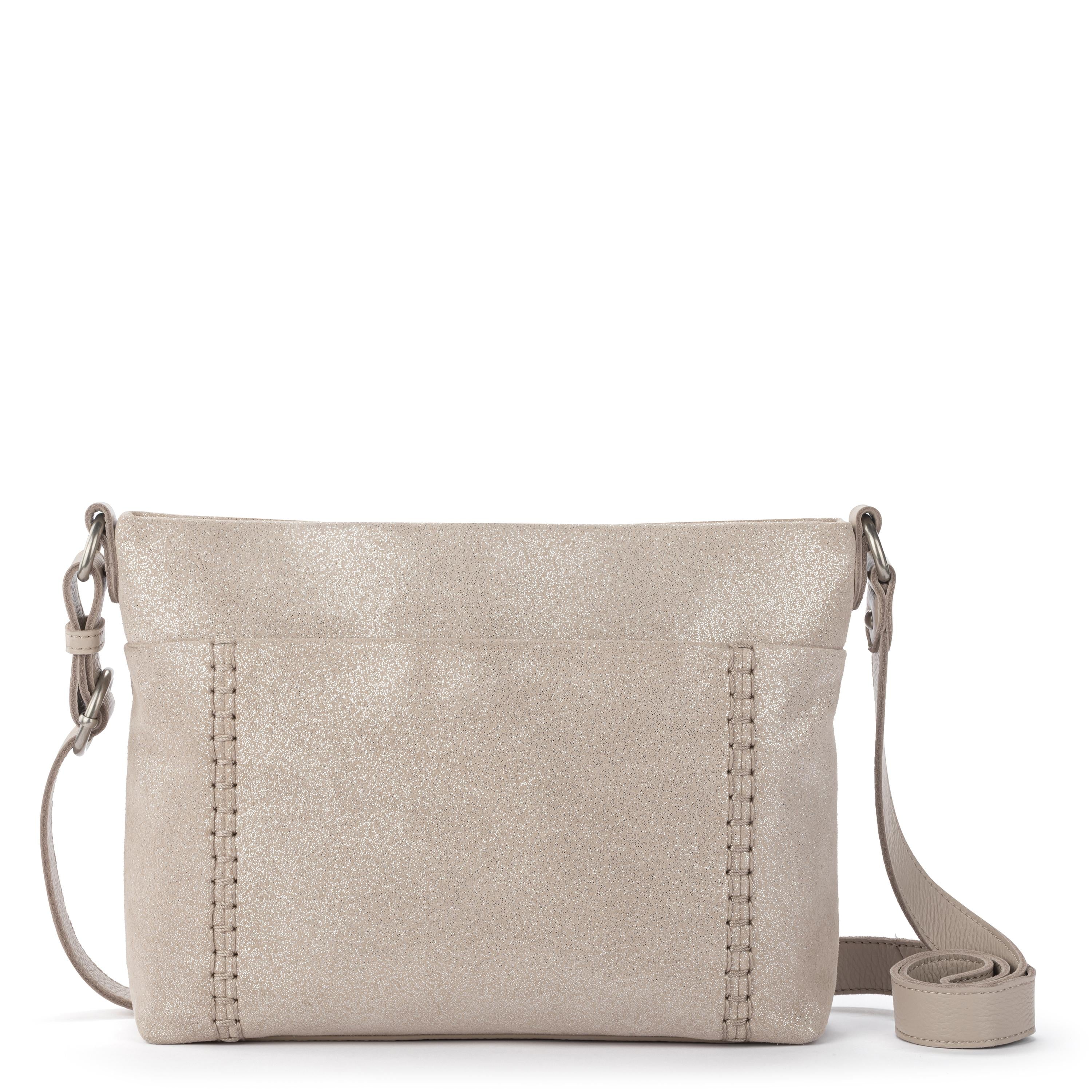 The Sak Melrose Crossbody - Leather - Sand Sparkle Suede
