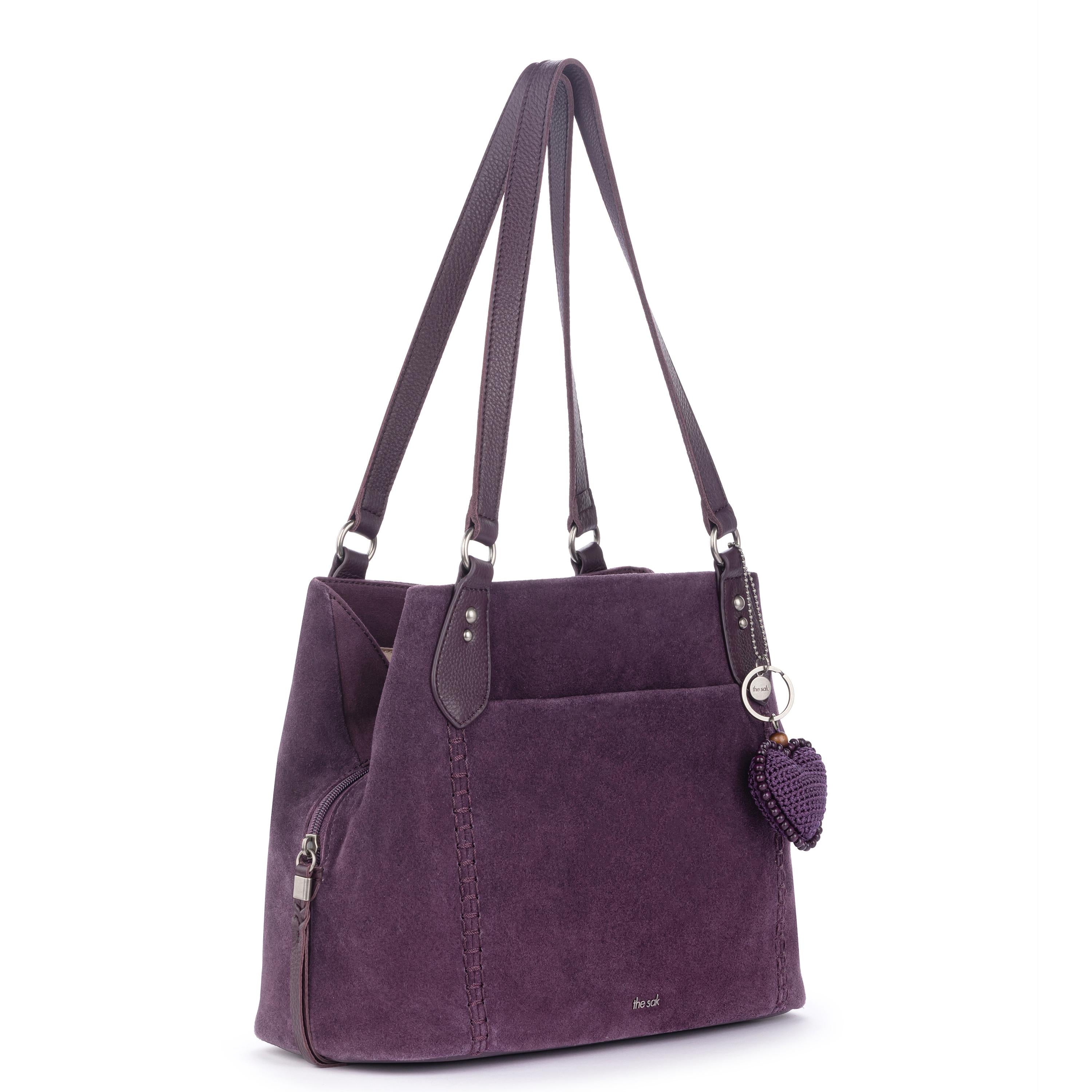 The Sak Melrose Satchel - Leather - Aubergine Suede Heart