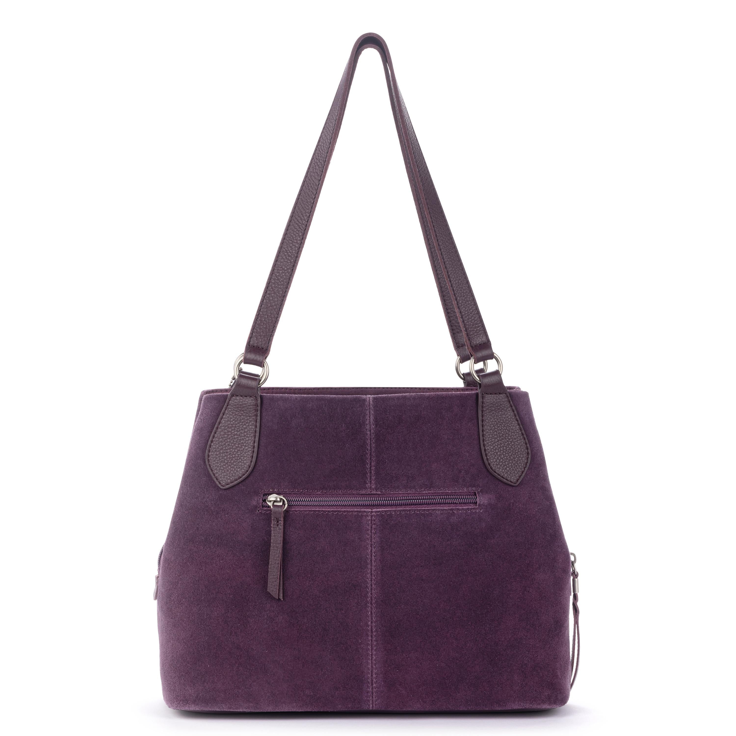 The Sak Melrose Satchel - Leather - Aubergine Suede Heart