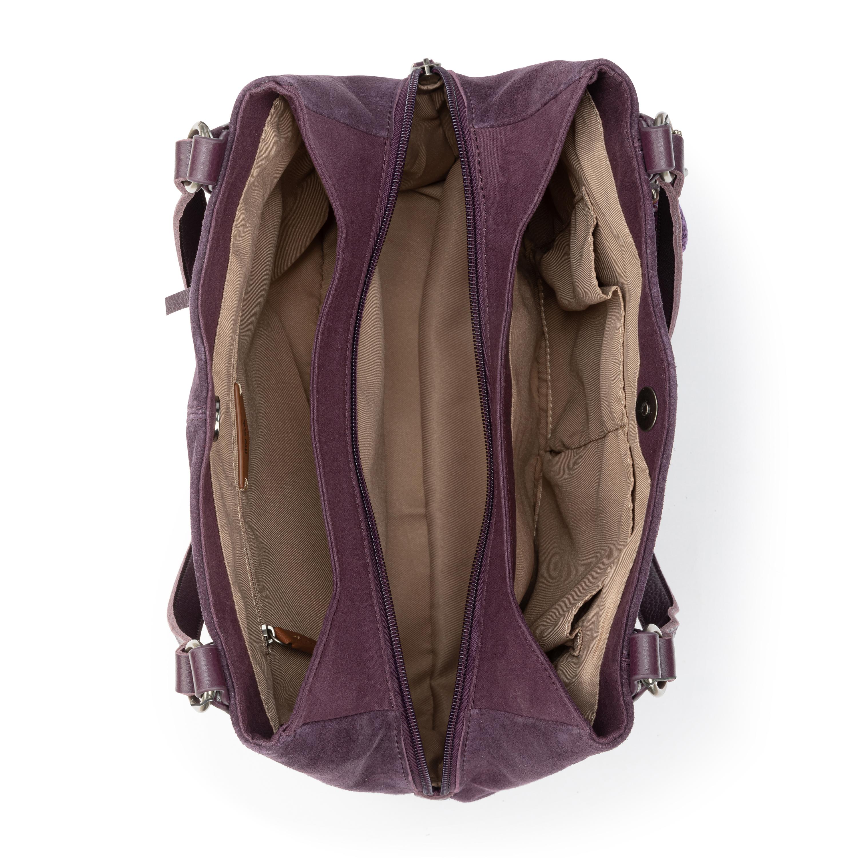 The Sak Melrose Satchel - Leather - Aubergine Suede Heart