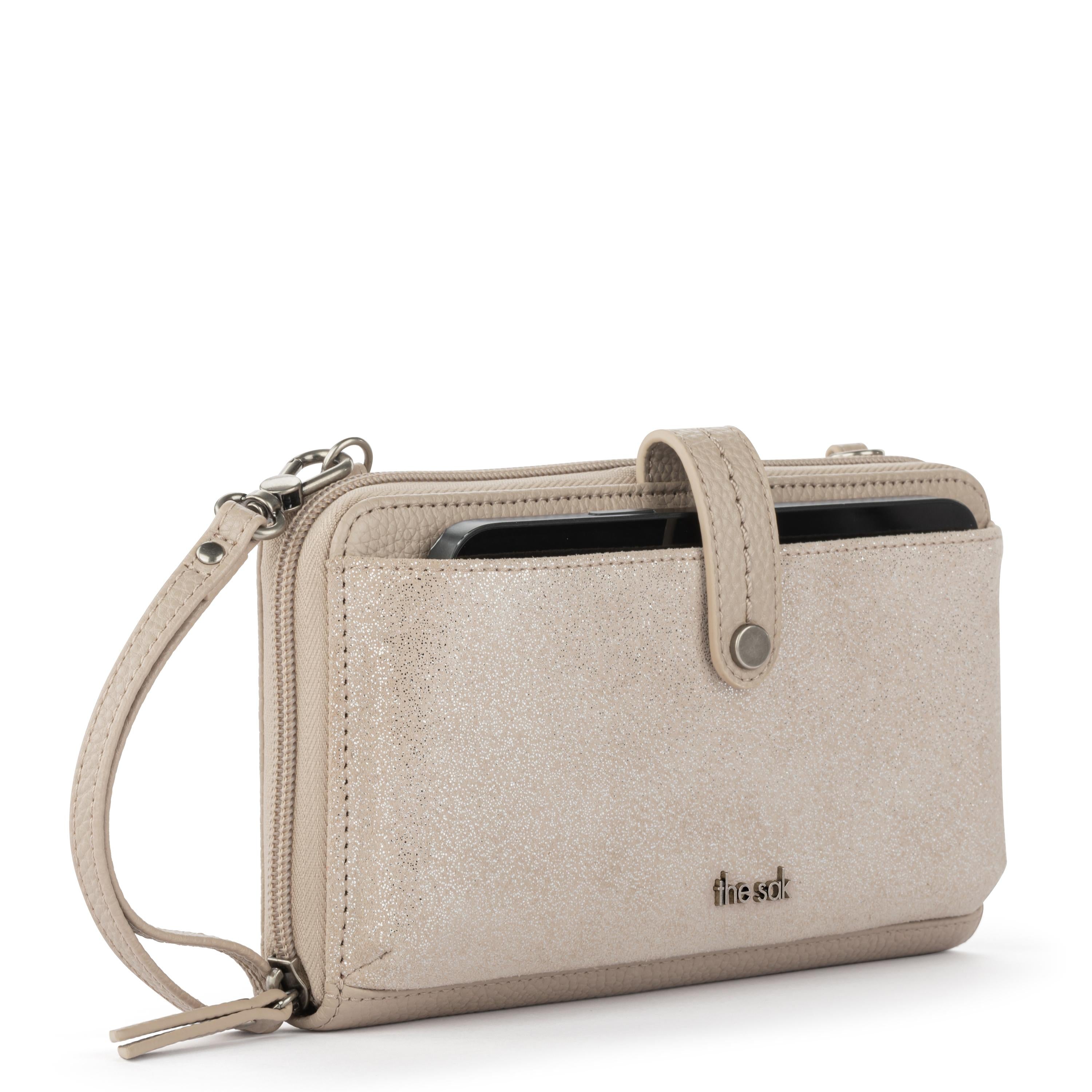 The Sak Iris Smartphone Wallet - Leather - Sand Sparkle Suede