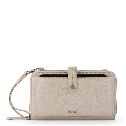 The Sak Iris Smartphone Wallet - Leather - Sand Sparkle Suede