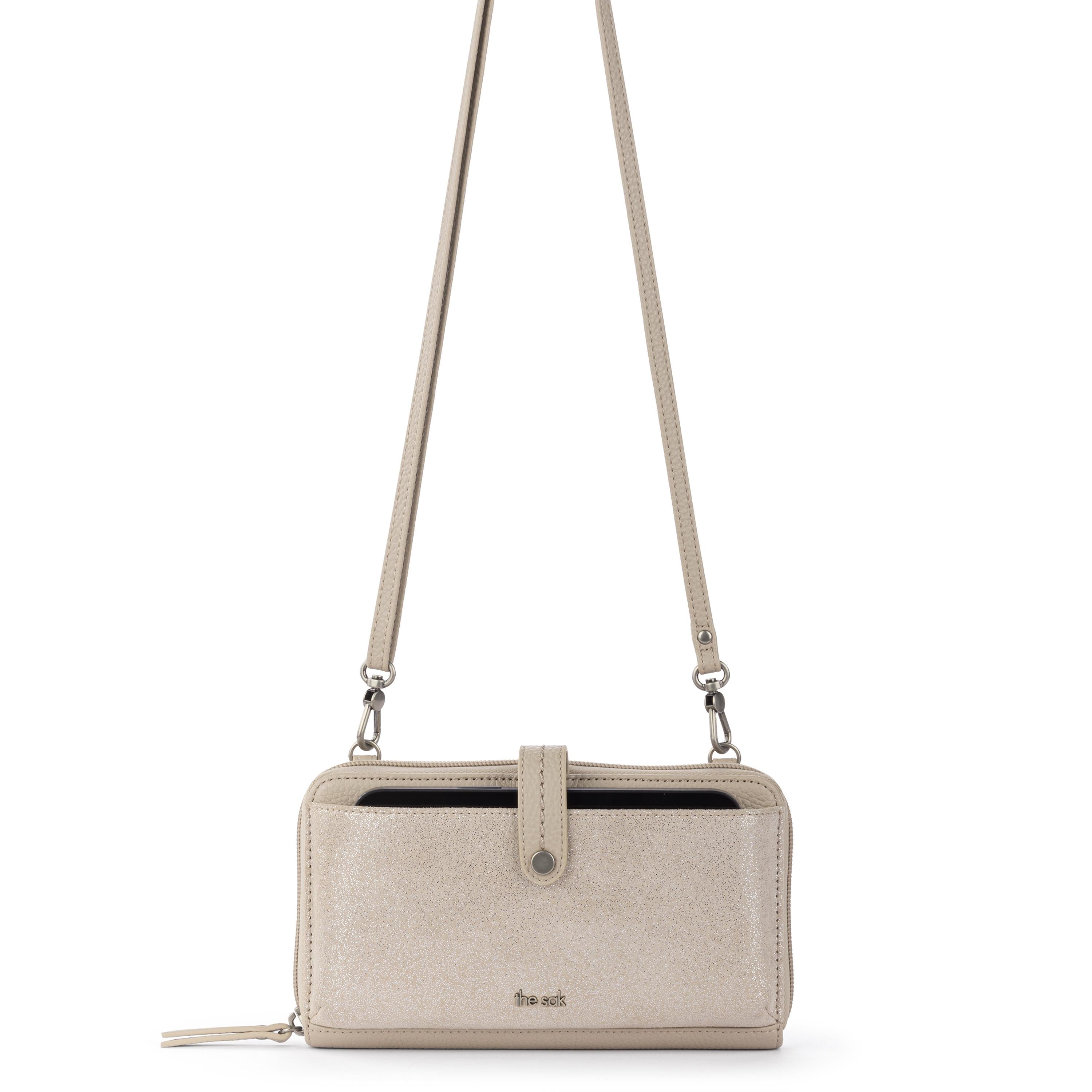 The Sak Iris Smartphone Wallet - Leather - Sand Sparkle Suede