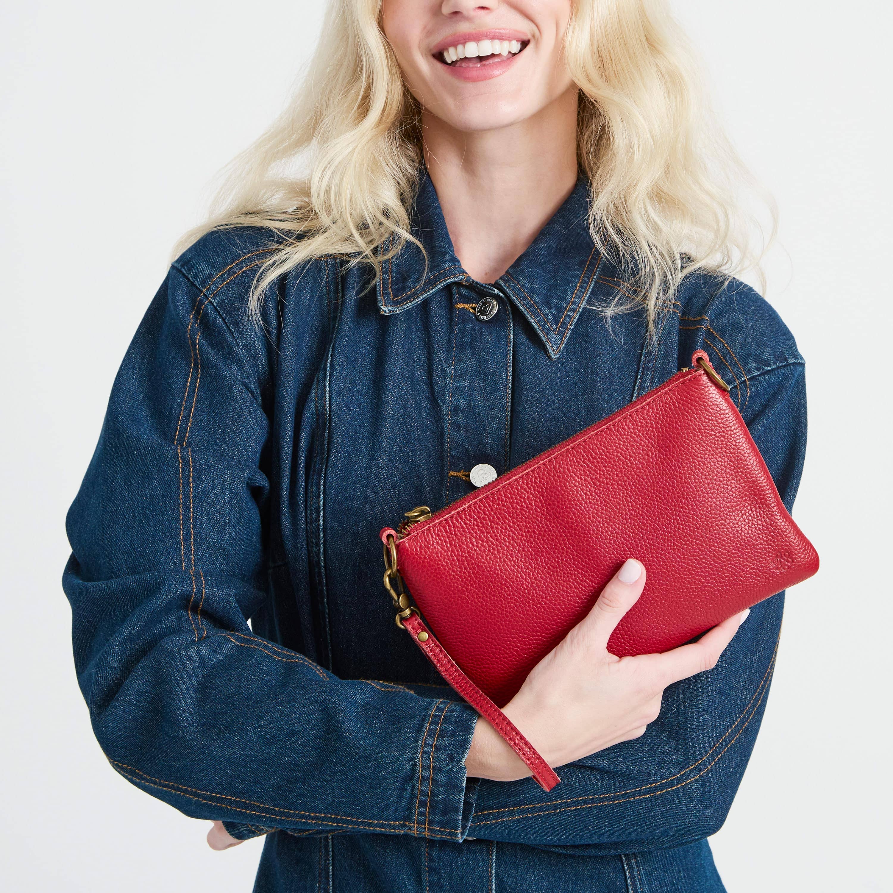 The Sak Vita Convertible Wristlet - Leather - Scarlet