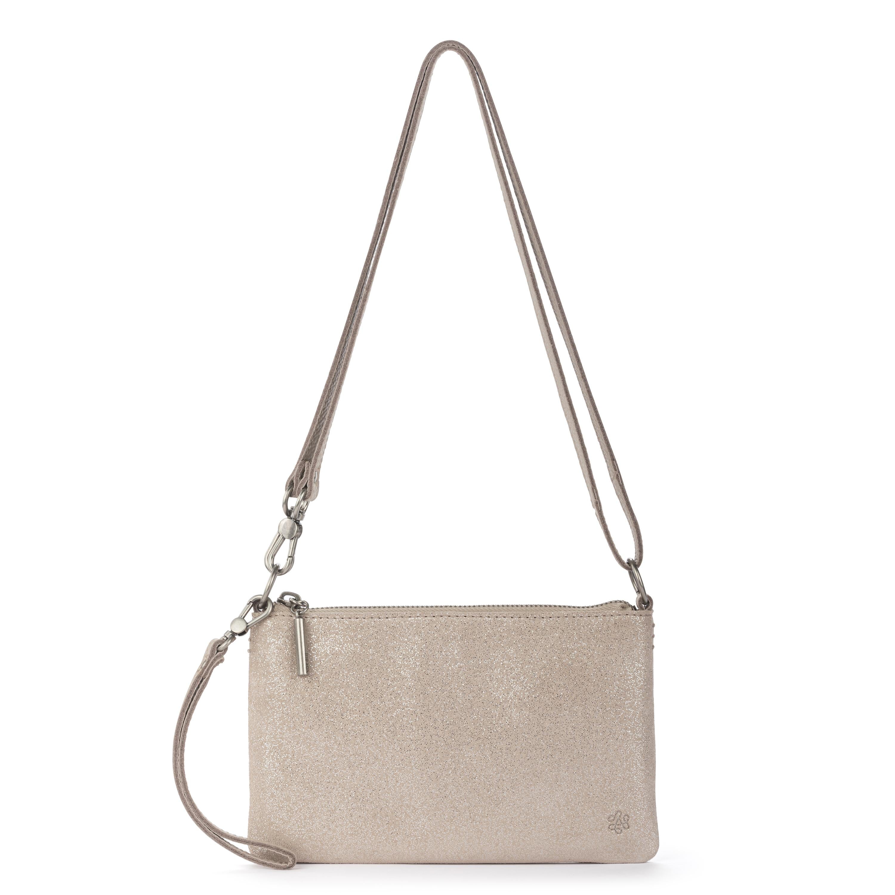 The Sak Vita Convertible Wristlet - Leather - Sand Sparkle Suede