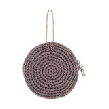 The Sak Circle Coin Pouch - Hand Crochet - Mushroom Suede Heart