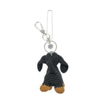 The Sak Yarnicharmz Dangle - Hand Crochet - Black Dachshund