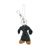 The Sak Yarnicharmz Dangle - Hand Crochet - Black Dachshund