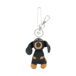 The Sak Yarnicharmz Dangle - Hand Crochet - Black Dachshund