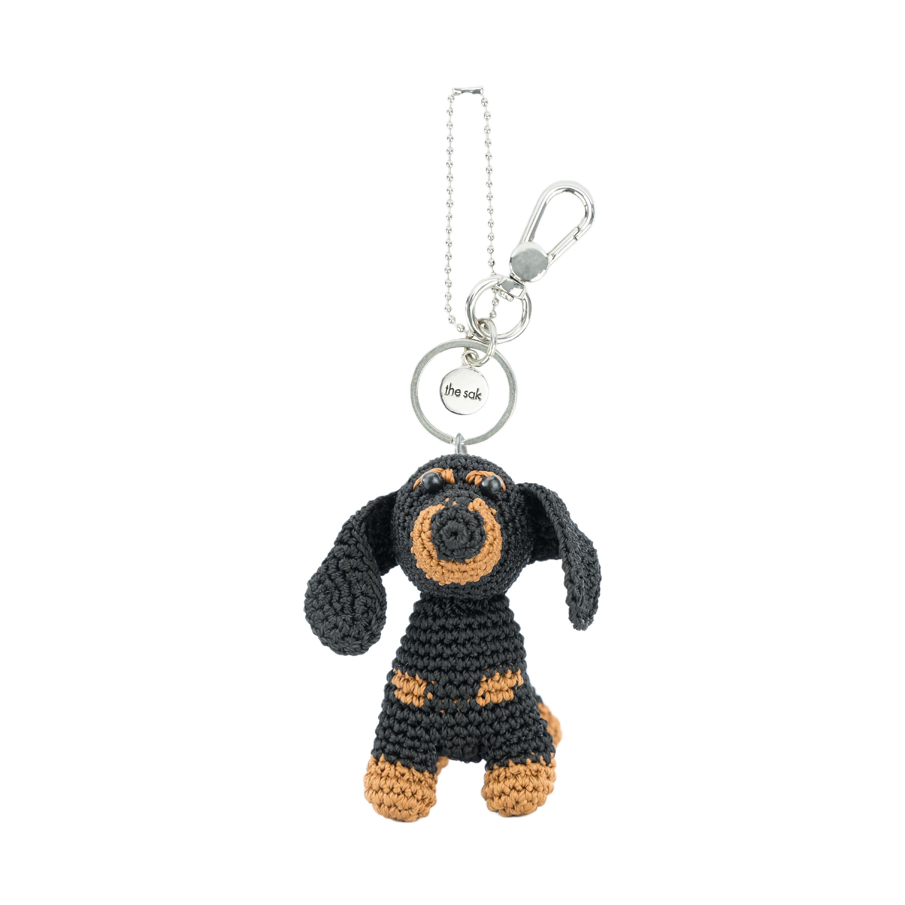 The Sak Yarnicharmz Dangle - Hand Crochet - Black Dachshund