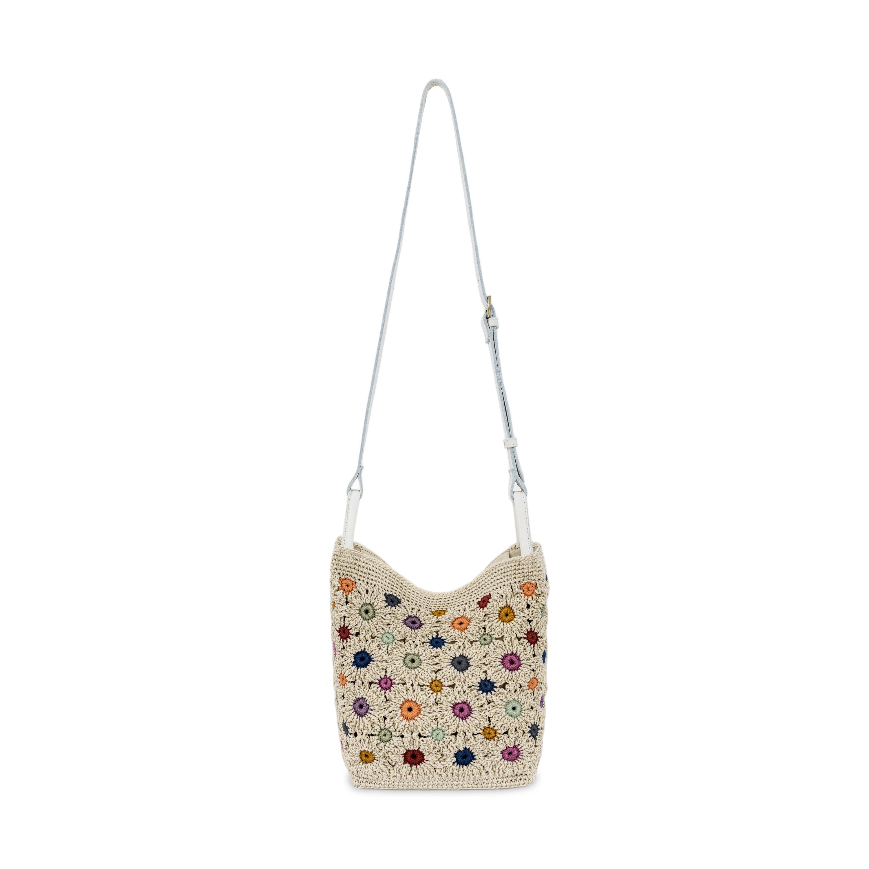 The Sak Los Feliz Crossbody - Hand Crochet - Natural Multi Flowers