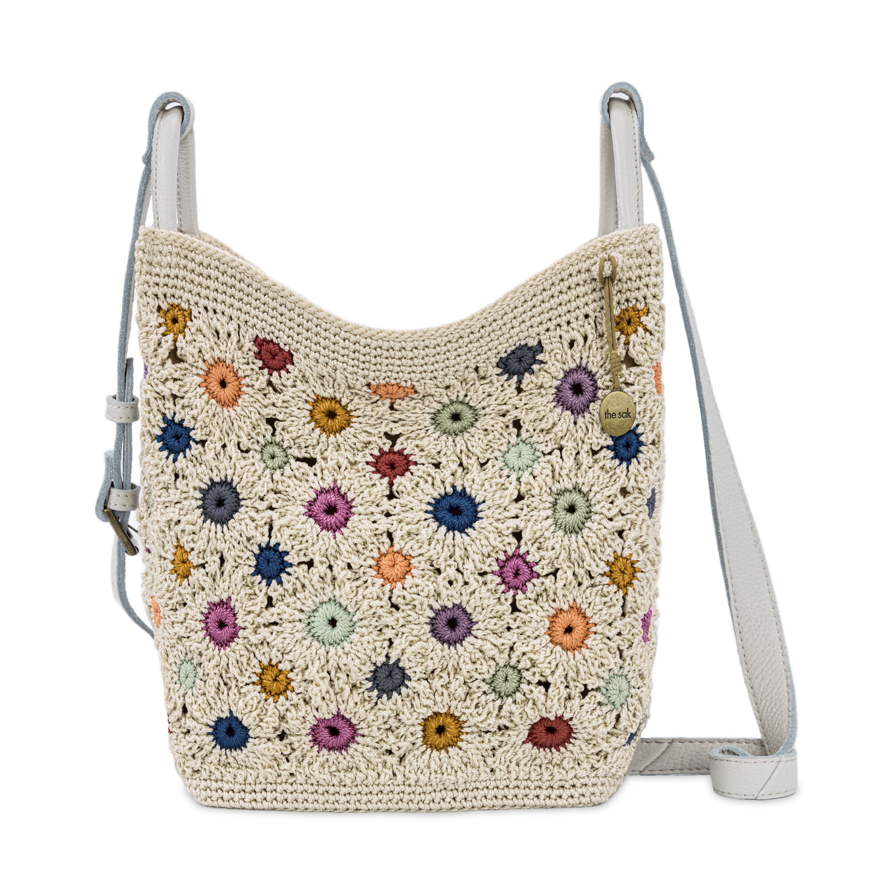 The Sak Los Feliz Crossbody - Hand Crochet - Natural Multi Flowers