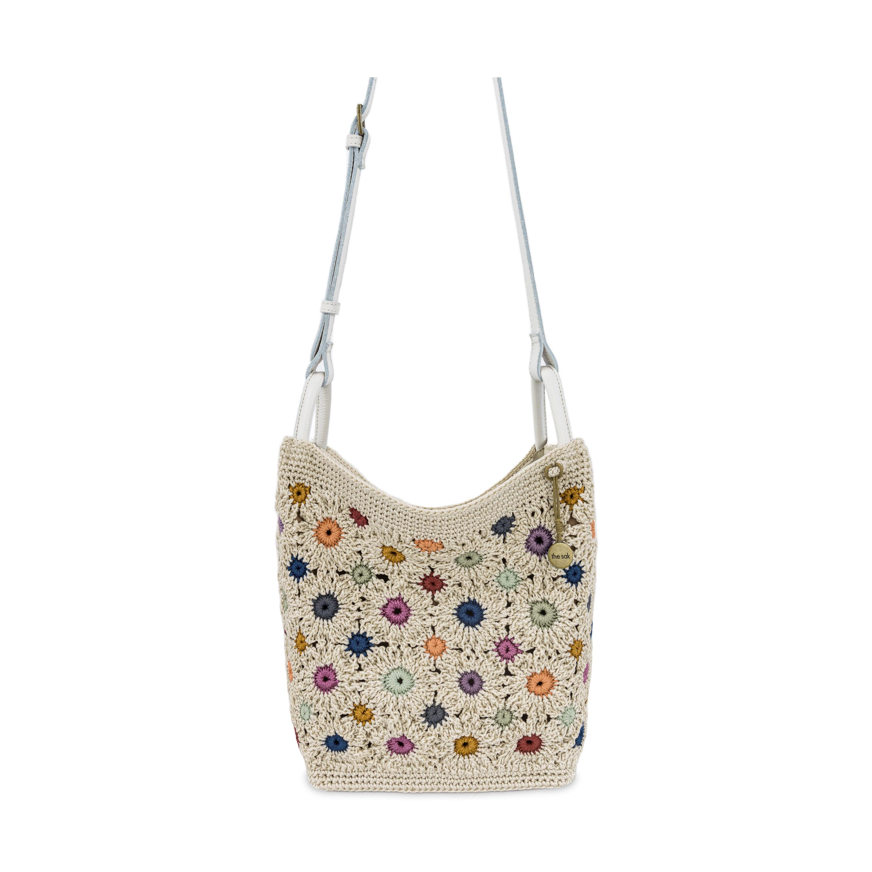 The Sak Los Feliz Crossbody - Hand Crochet - Natural Multi Flowers