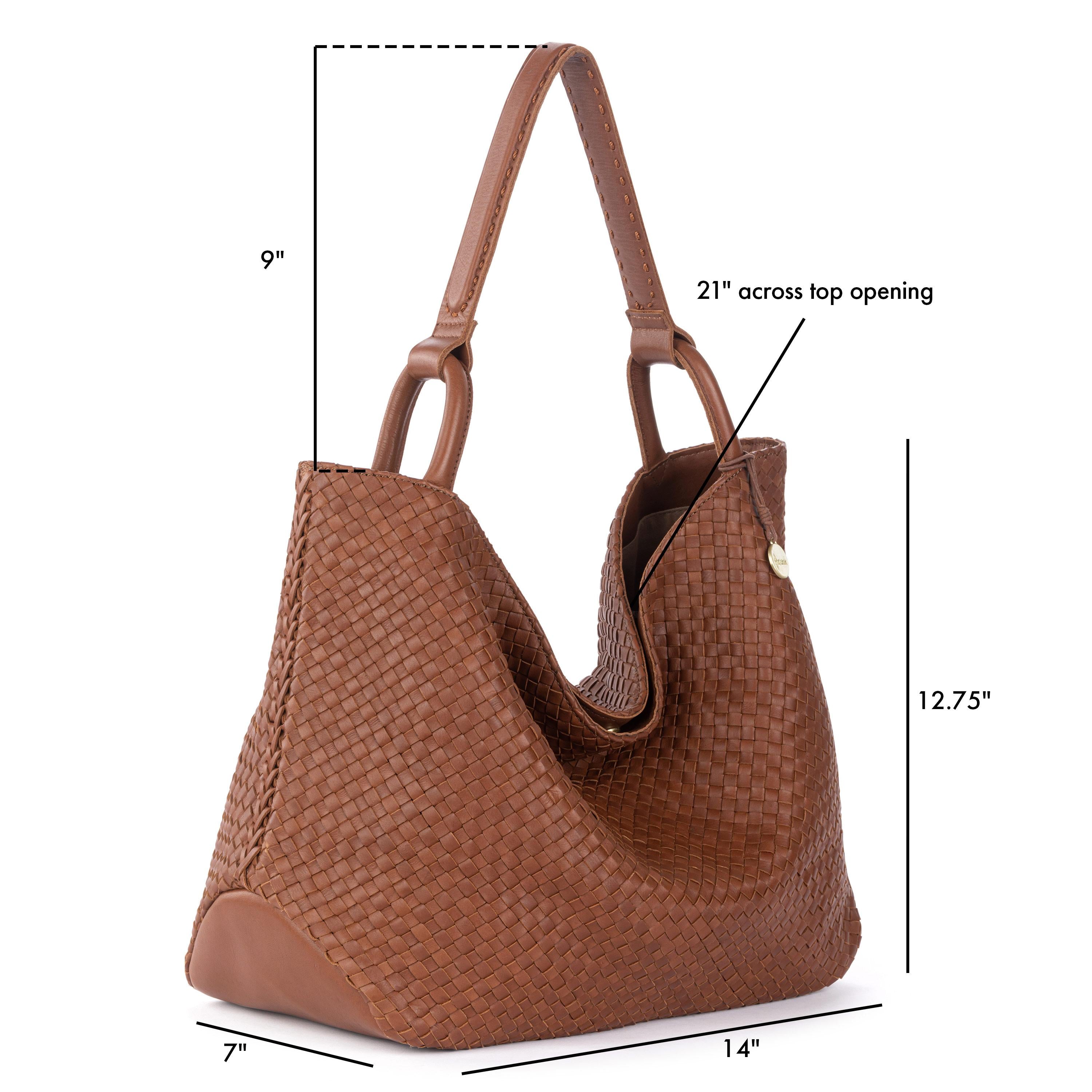 The Sak Los Feliz Large Tote - Leather - Woven Cognac
