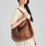 The Sak Los Feliz Large Tote - Leather - Woven Cognac