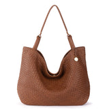 The Sak Los Feliz Large Tote - Leather - Woven Cognac