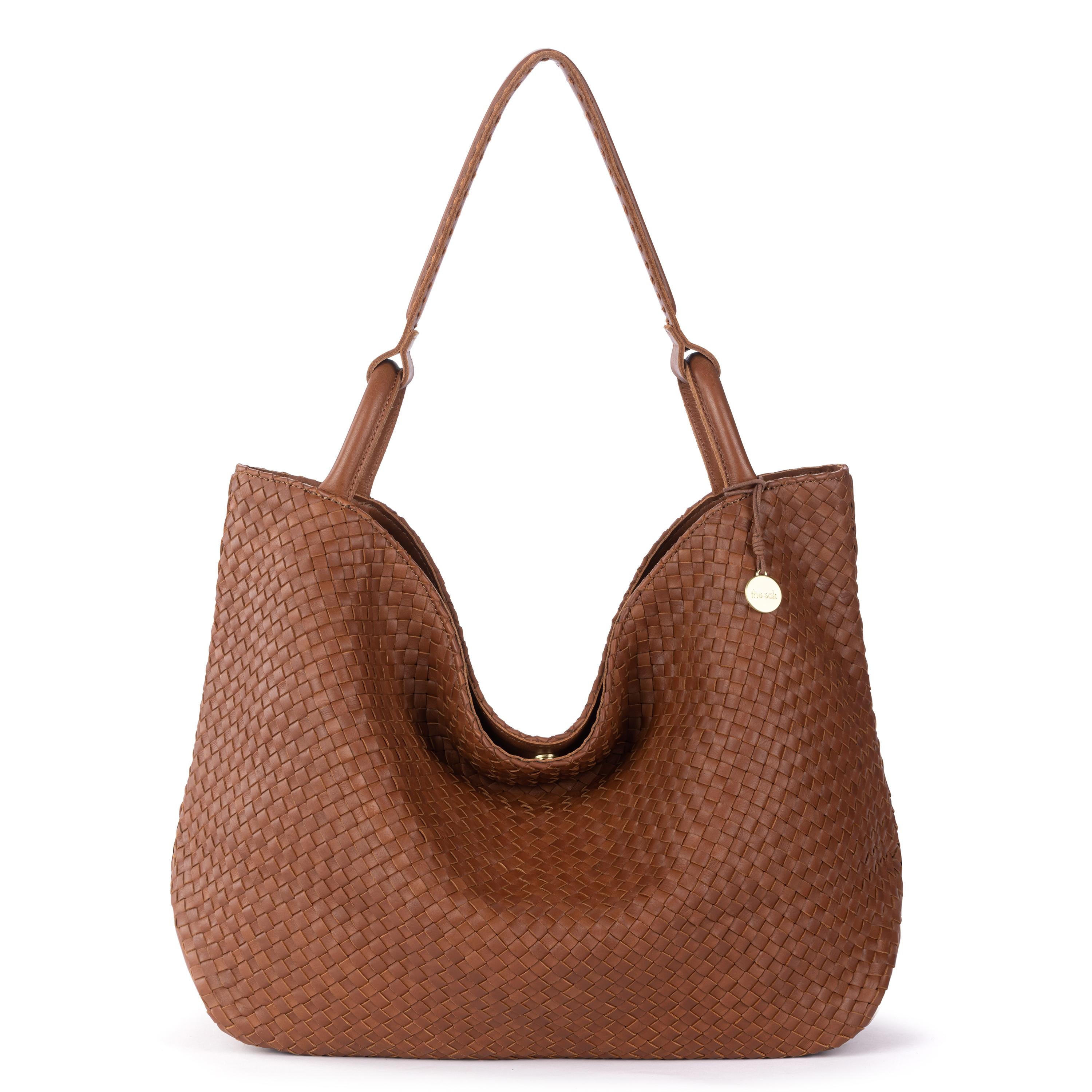The Sak Los Feliz Large Tote - Leather - Woven Cognac