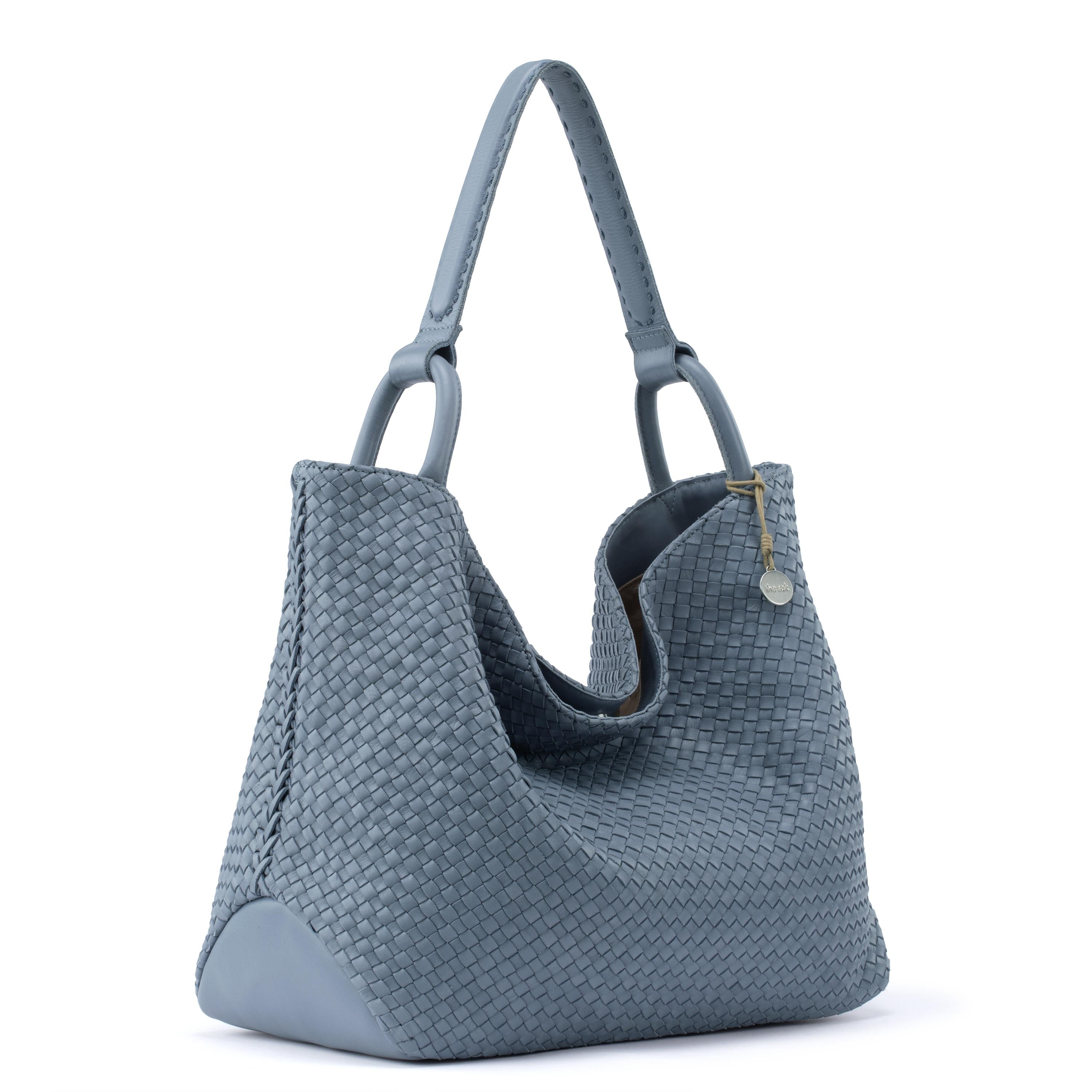 The Sak Los Feliz Large Tote - Leather - Woven Maritime