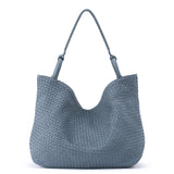 The Sak Los Feliz Large Tote - Leather - Woven Maritime