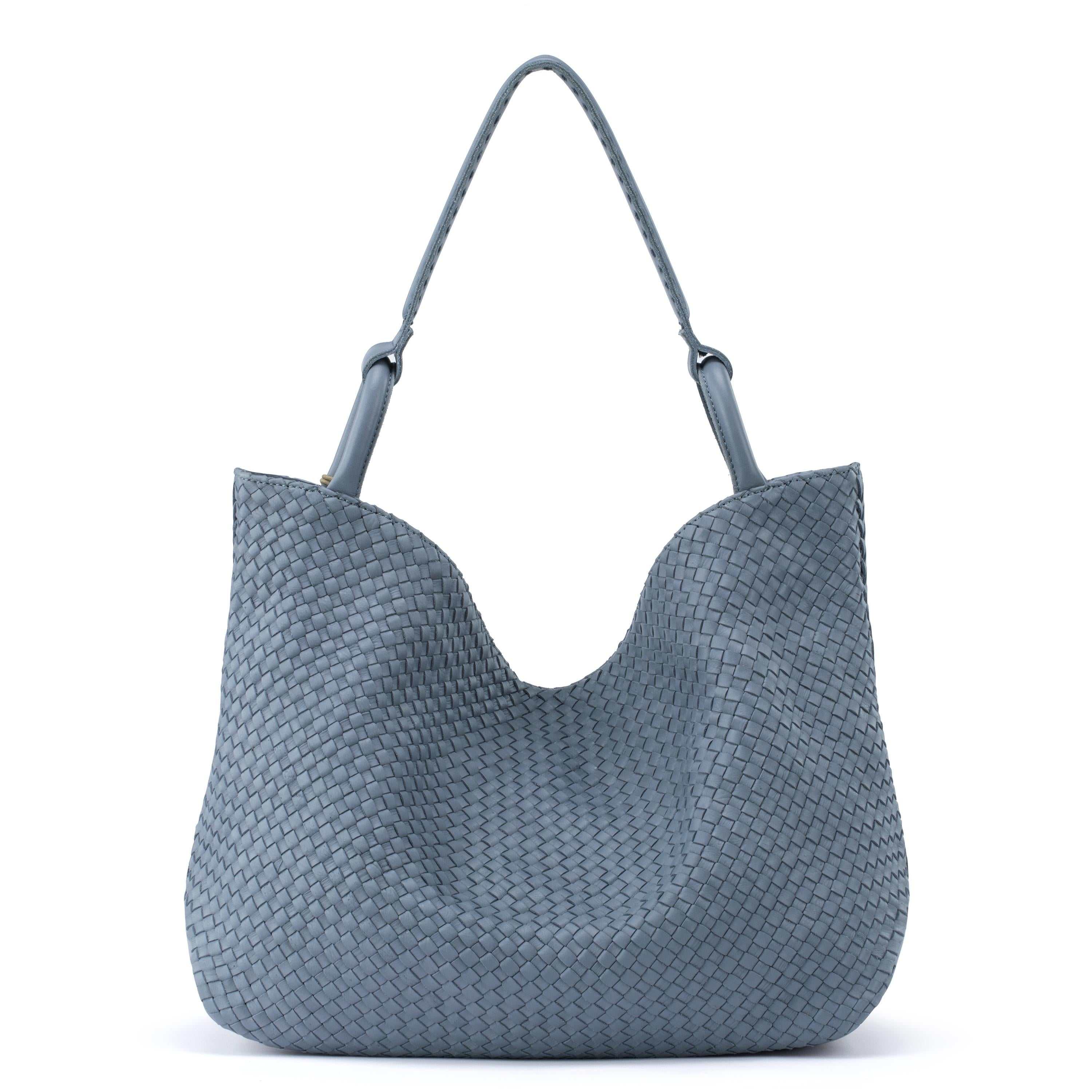 The Sak Los Feliz Large Tote - Leather - Woven Maritime