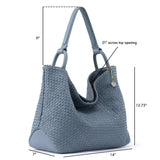 The Sak Los Feliz Large Tote - Leather - Woven Maritime