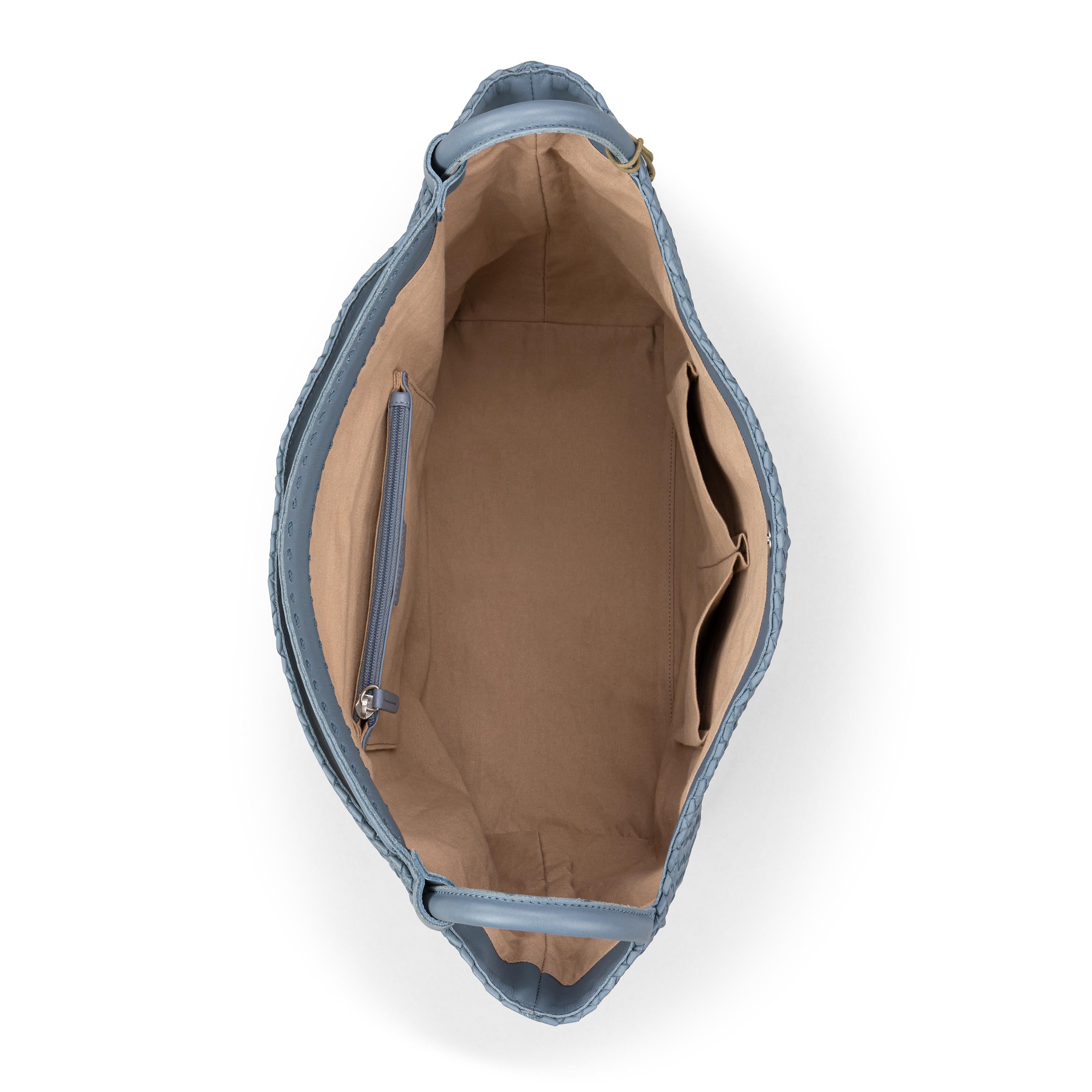 The Sak Los Feliz Large Tote - Leather - Woven Maritime