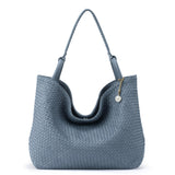 The Sak Los Feliz Large Tote - Leather - Woven Maritime