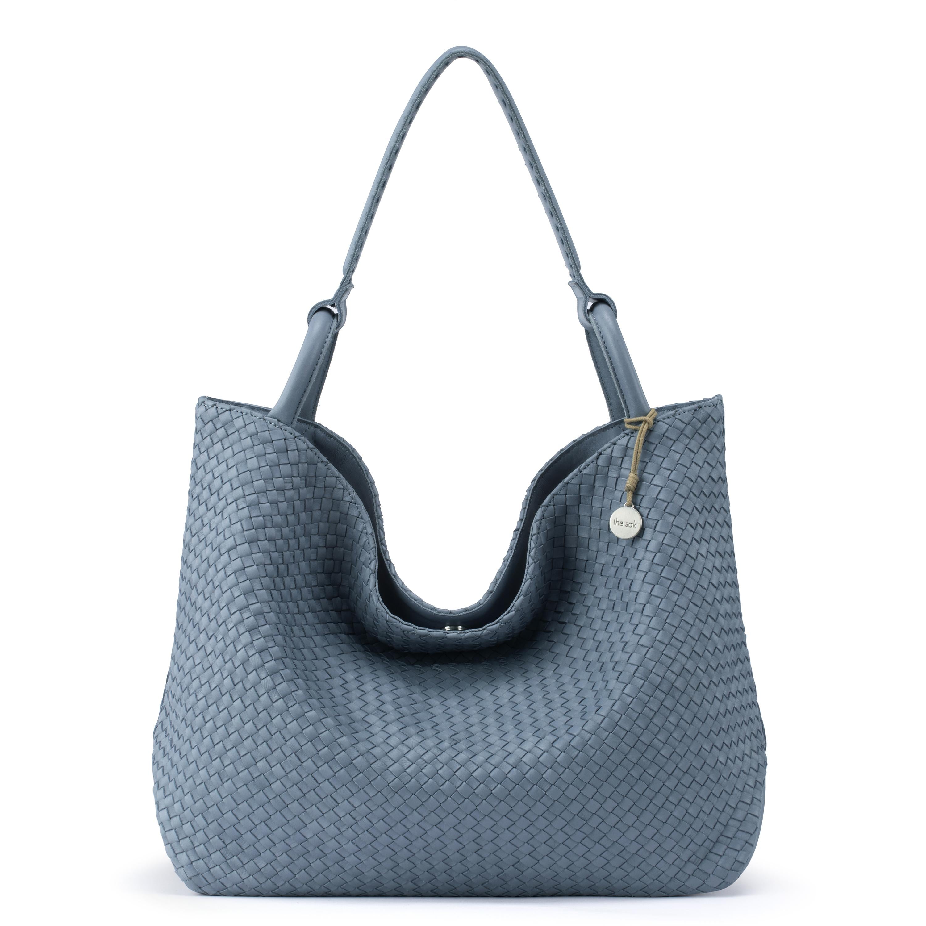 The Sak Los Feliz Large Tote - Leather - Woven Maritime