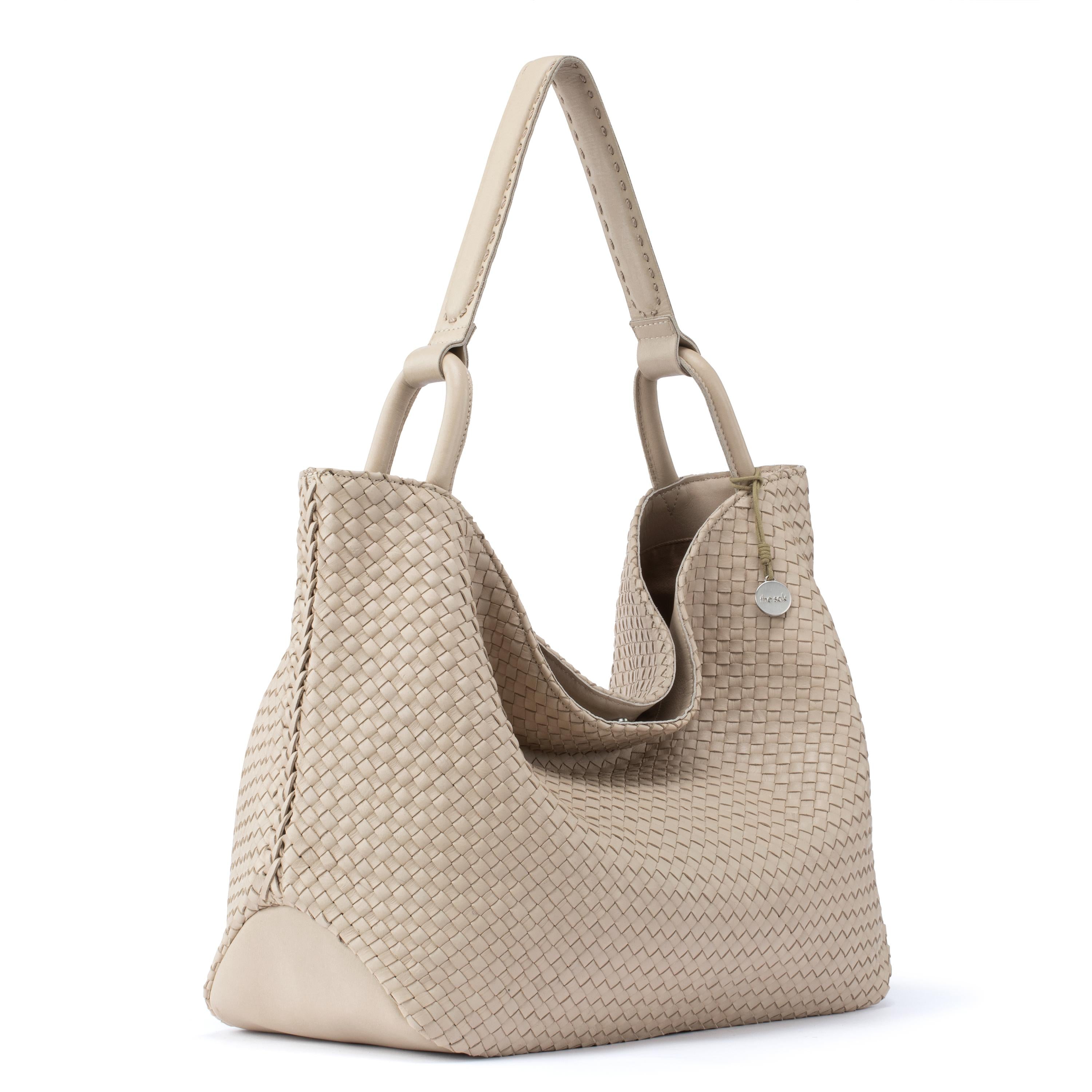 The Sak Los Feliz Large Tote - Leather - Woven Sand