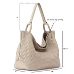 The Sak Los Feliz Large Tote - Leather - Woven Sand