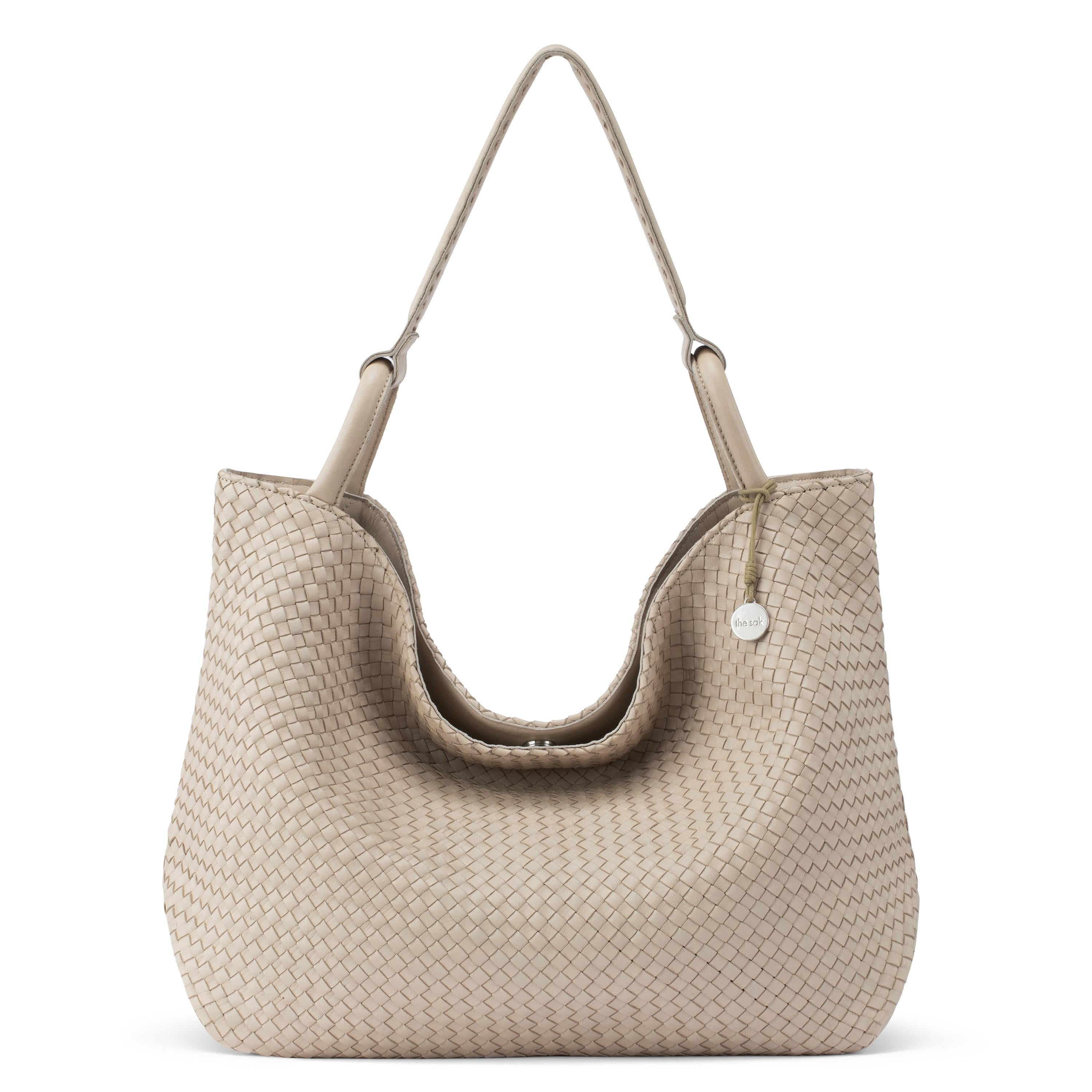 The Sak Los Feliz Large Tote - Leather - Woven Sand