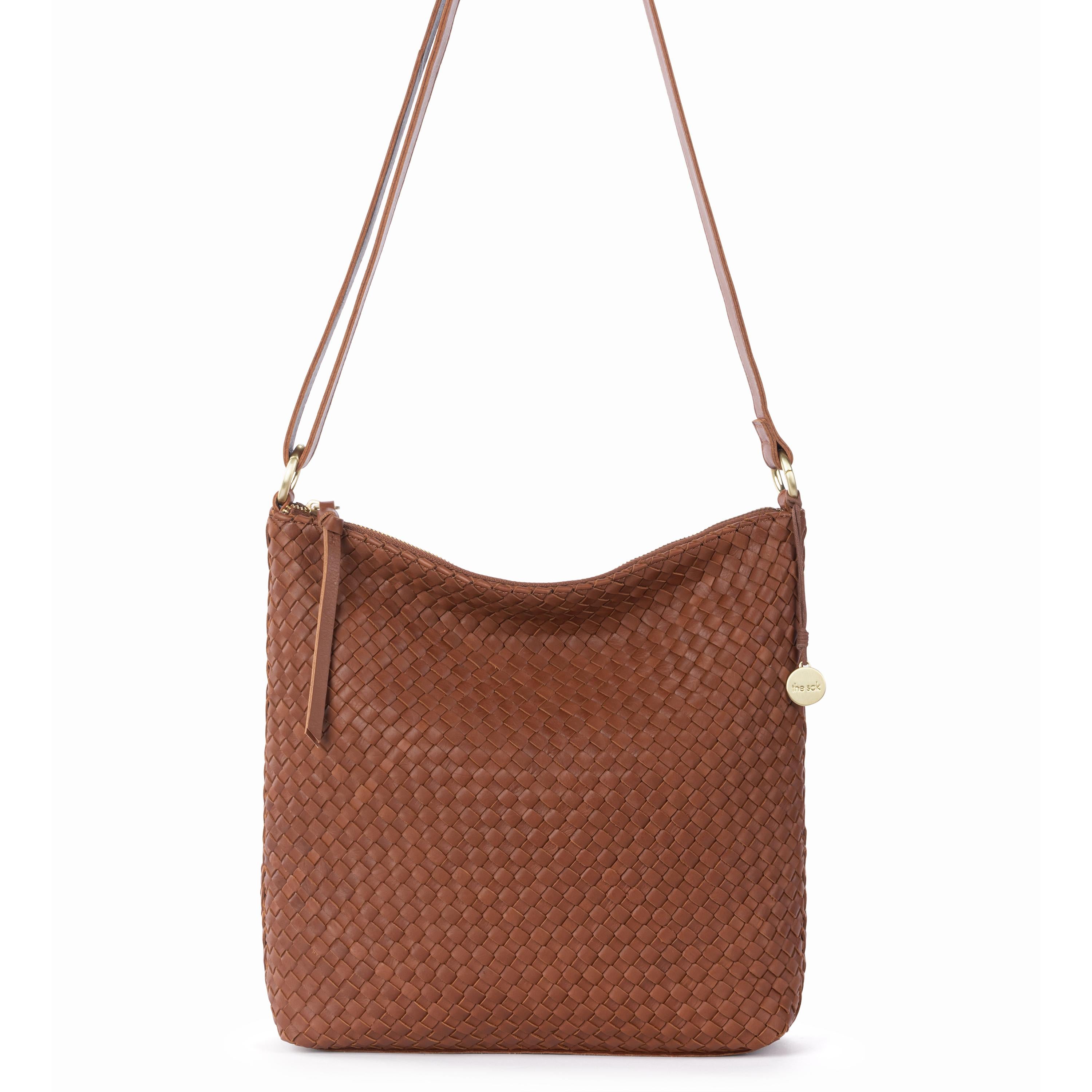 The Sak Lucia Crossbody - Leather - Woven Cognac
