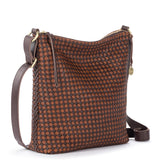 The Sak Lucia Crossbody - Leather - Woven Mahogany Cognac