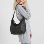 The Sak Sequoia Hobo - Leather - Woven Black