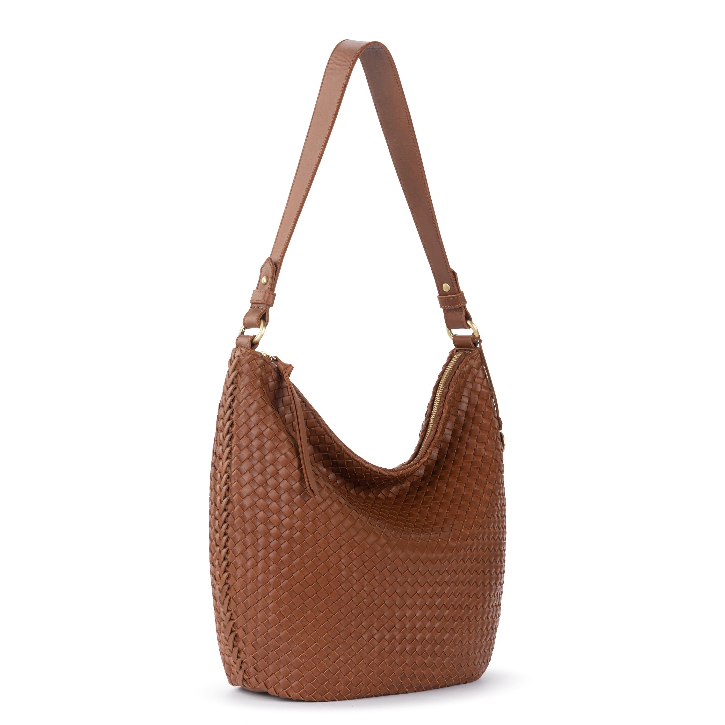 The Sak Sequoia Hobo - Leather - Woven Cognac
