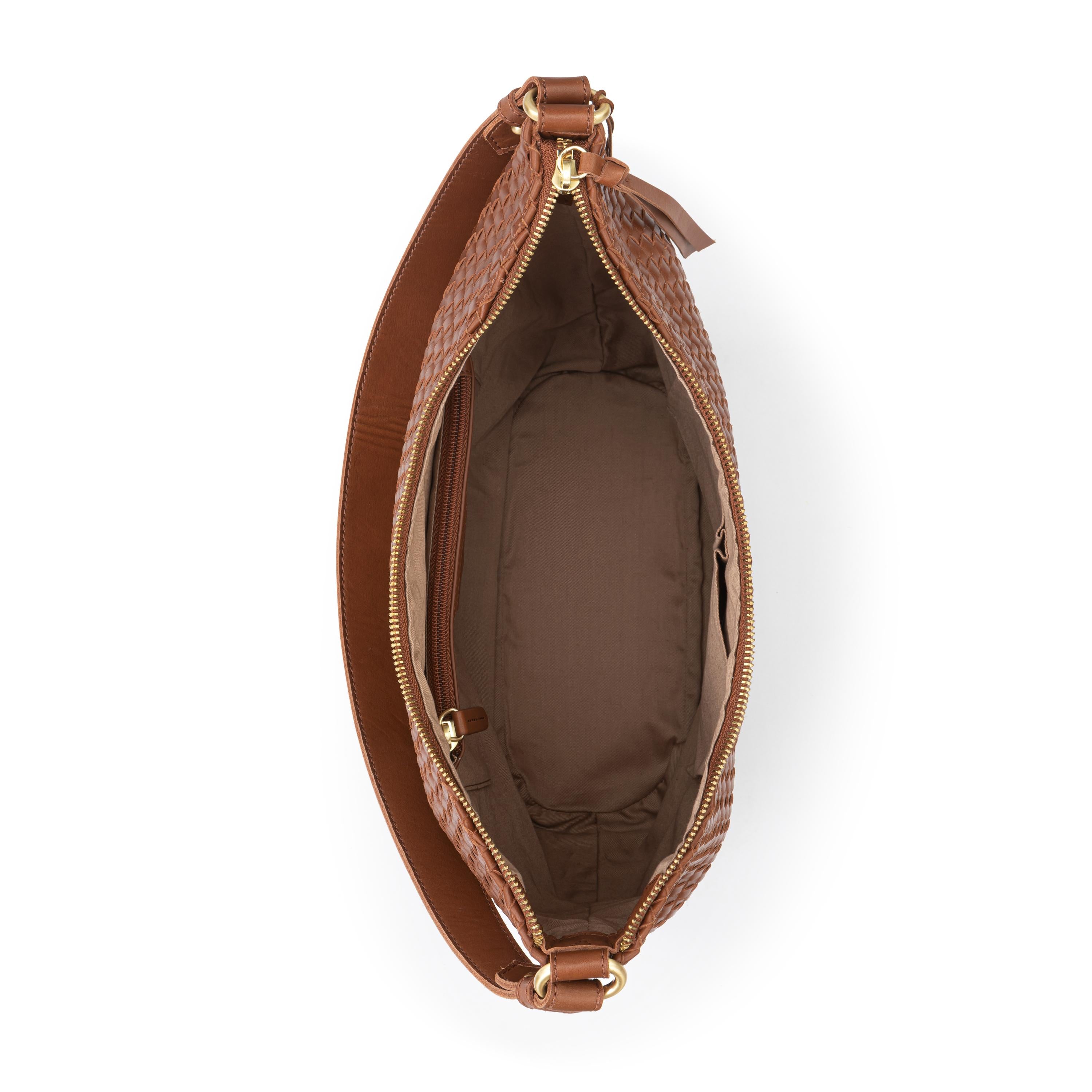 The Sak Sequoia Hobo - Leather - Woven Cognac