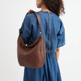 The Sak Sequoia Hobo - Leather - Woven Mahogany Cognac