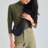 The Sak Tess Sling - Leather - Woven Black