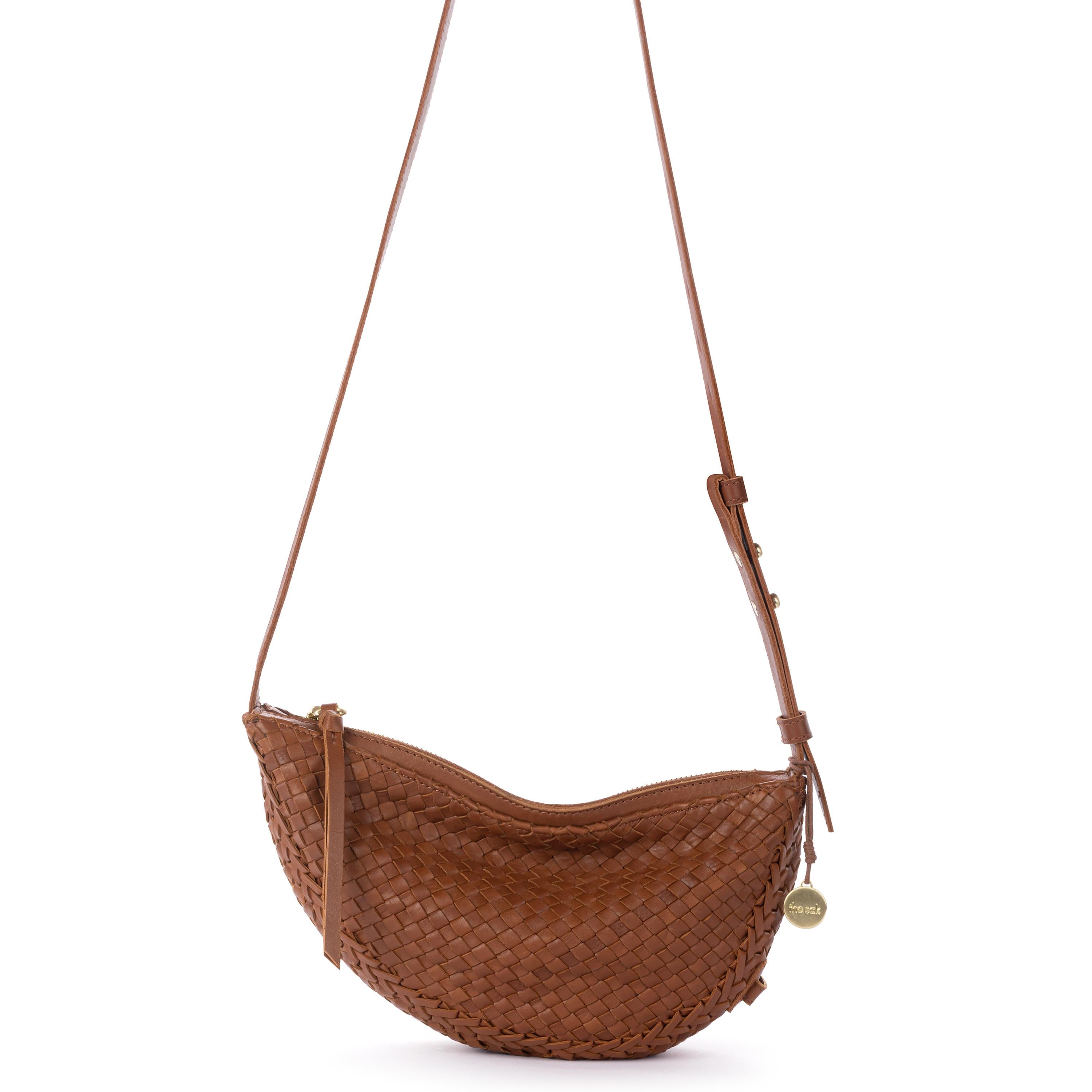 The Sak Tess Sling - Leather - Woven Cognac
