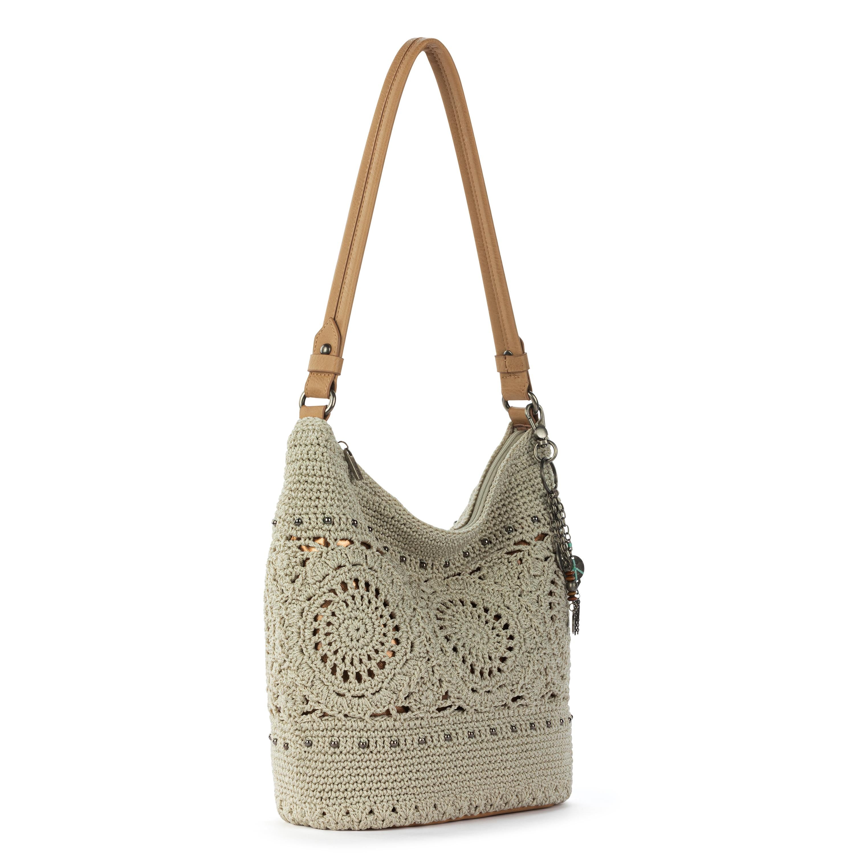 The Sak Sequoia Hobo - Hand Crochet - Natural Grey Medallion