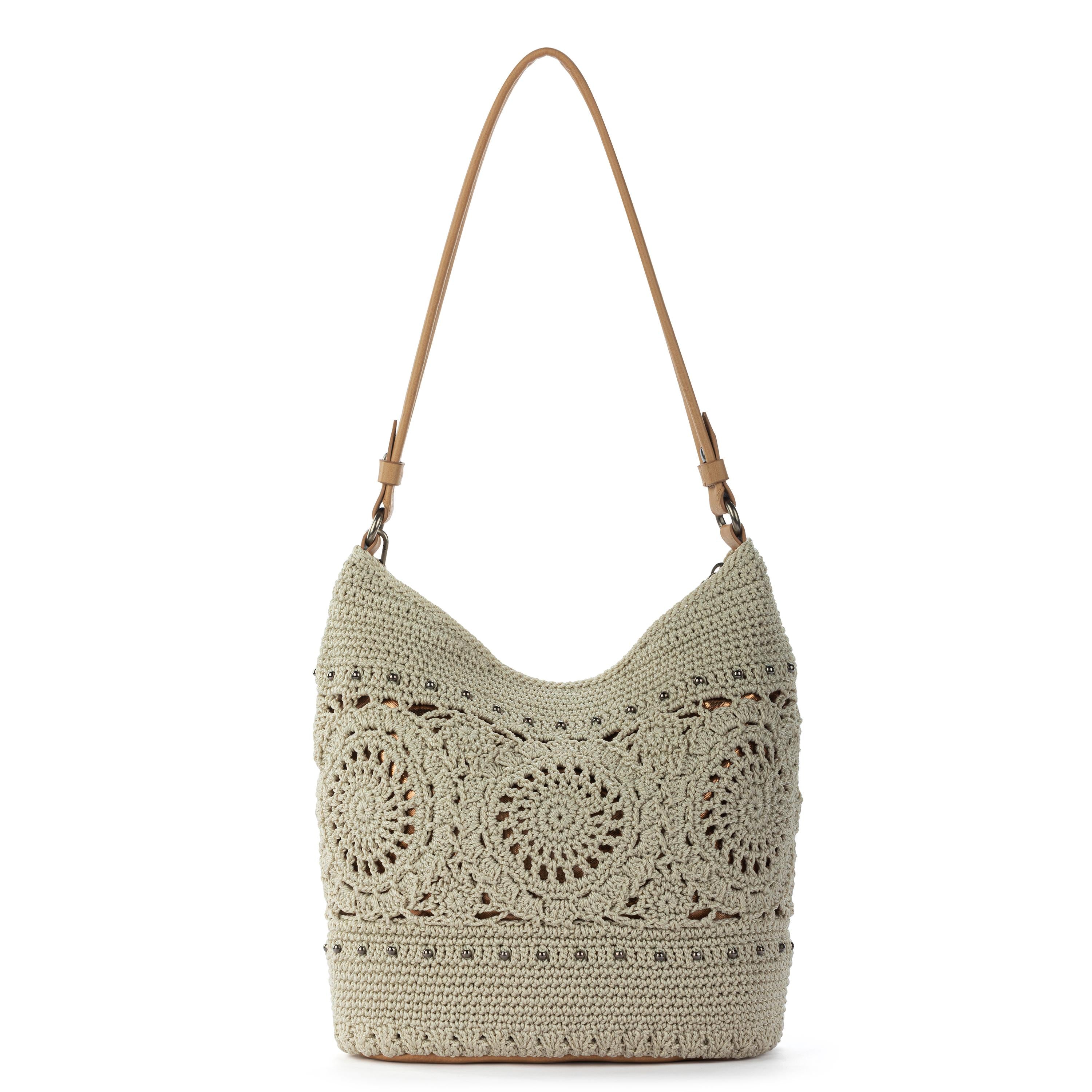 The Sak Sequoia Hobo - Hand Crochet - Natural Grey Medallion