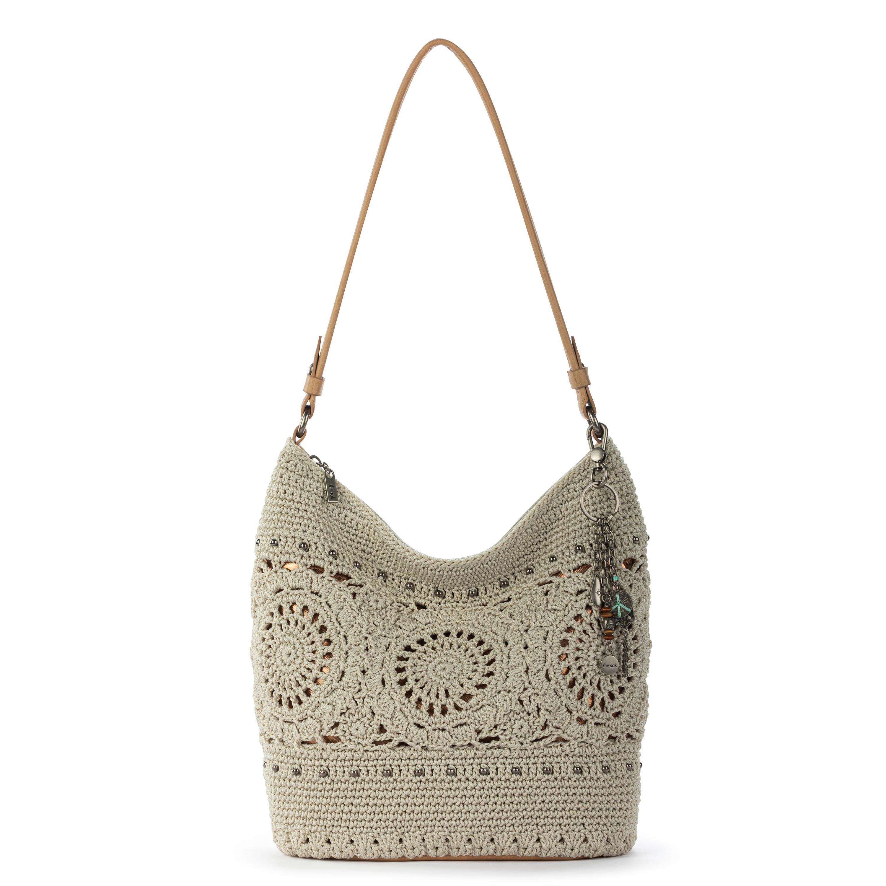 The Sak Sequoia Hobo - Hand Crochet - Natural Grey Medallion