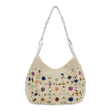 The Sak Los Feliz Slouchy Hobo - Hand Crochet - Natural Multi Flowers