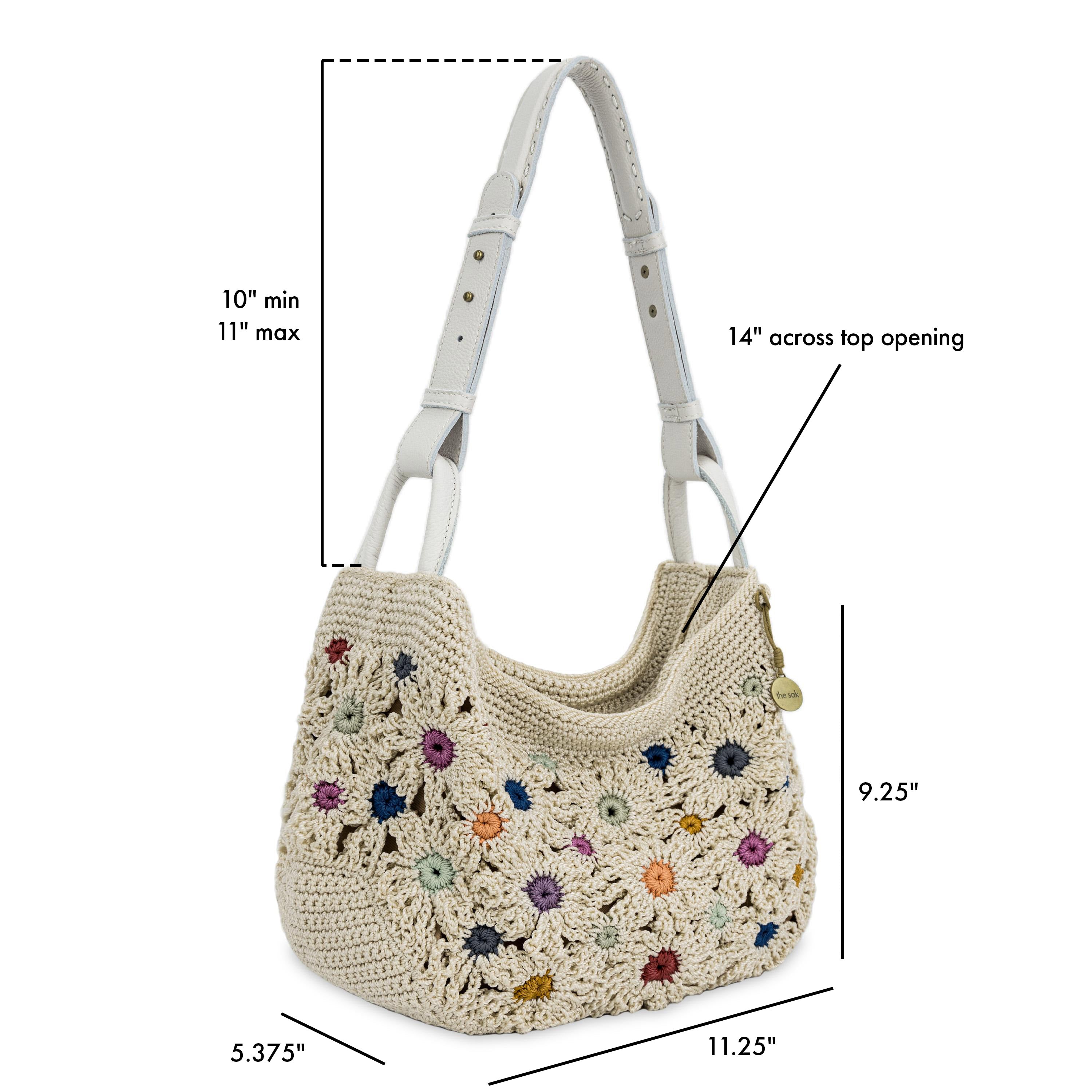 The Sak Los Feliz Slouchy Hobo - Hand Crochet - Natural Multi Flowers
