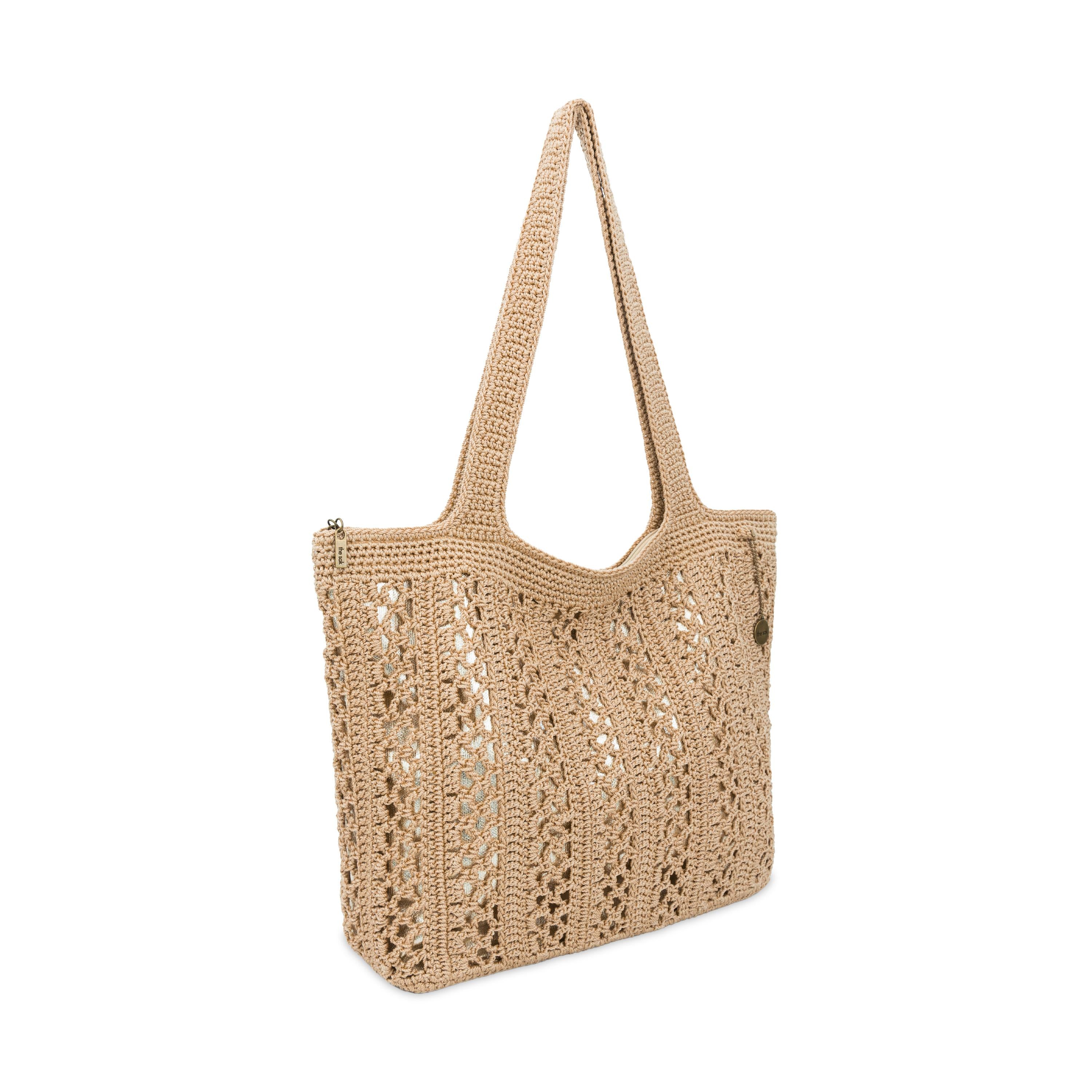 Sola Carryall Tote Bag in Bamboo With Gold Crochet – The Sak