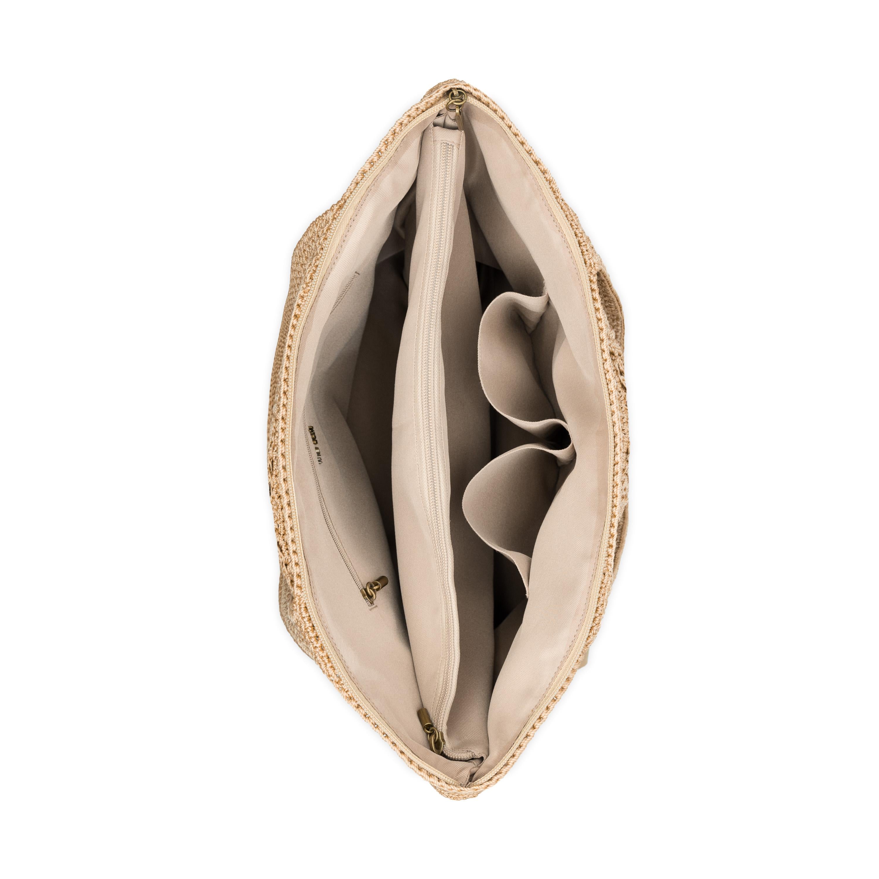 Sola Carryall Tote Bag in Bamboo With Gold Crochet – The Sak