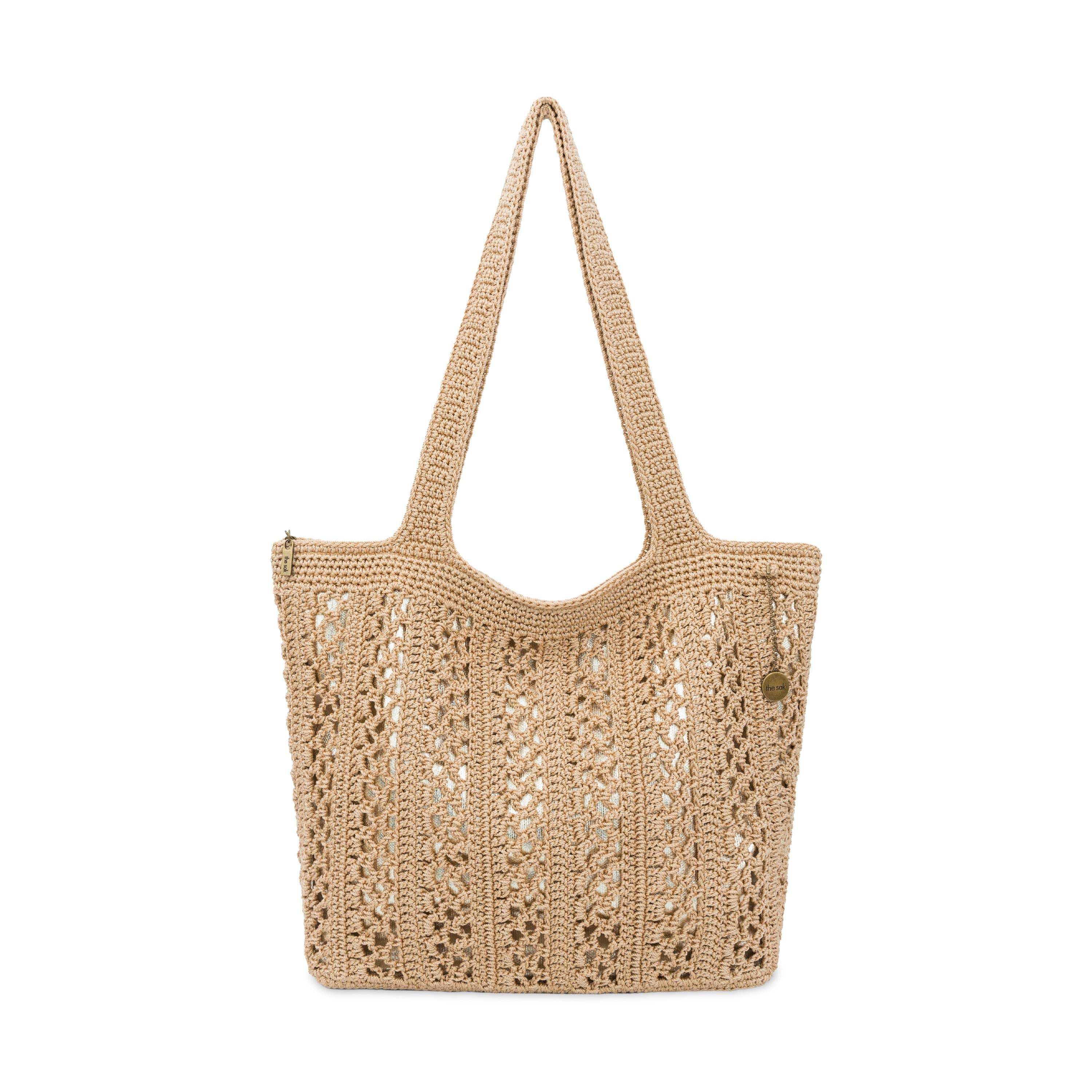Sola Carryall Tote Bag in Bamboo With Gold Crochet – The Sak