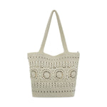 The Sak Sola Carryall Tote - Hand Crochet - Natural Medallion