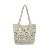 The Sak Sola Carryall Tote - Hand Crochet - Natural Medallion