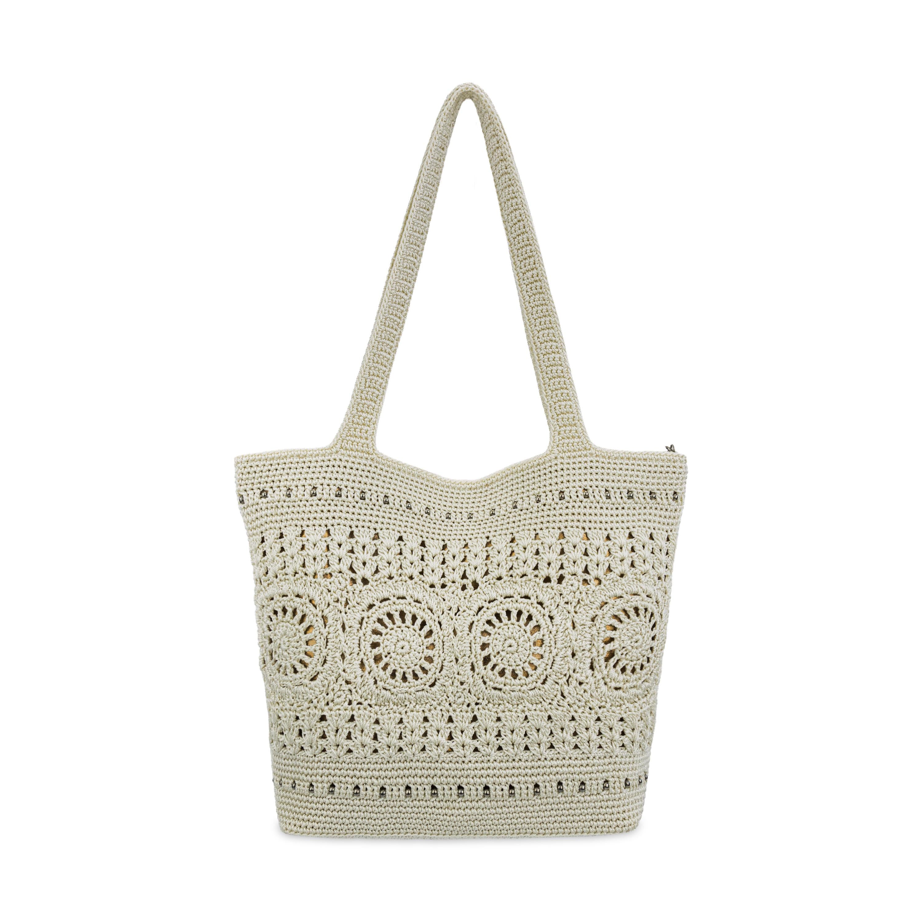 The Sak Sola Carryall Tote - Hand Crochet - Natural Medallion